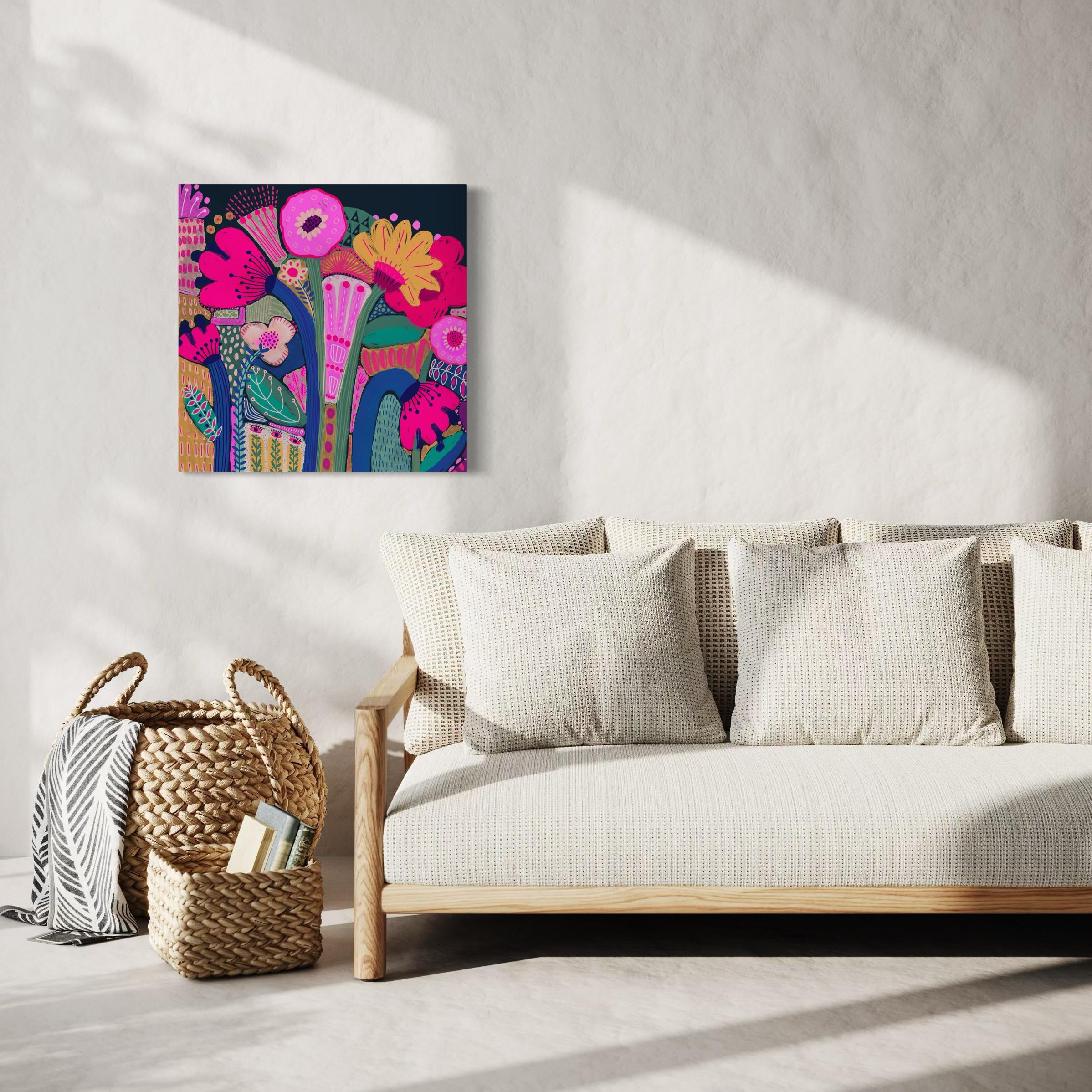 Midnight Bloom Square Giclée Art Print