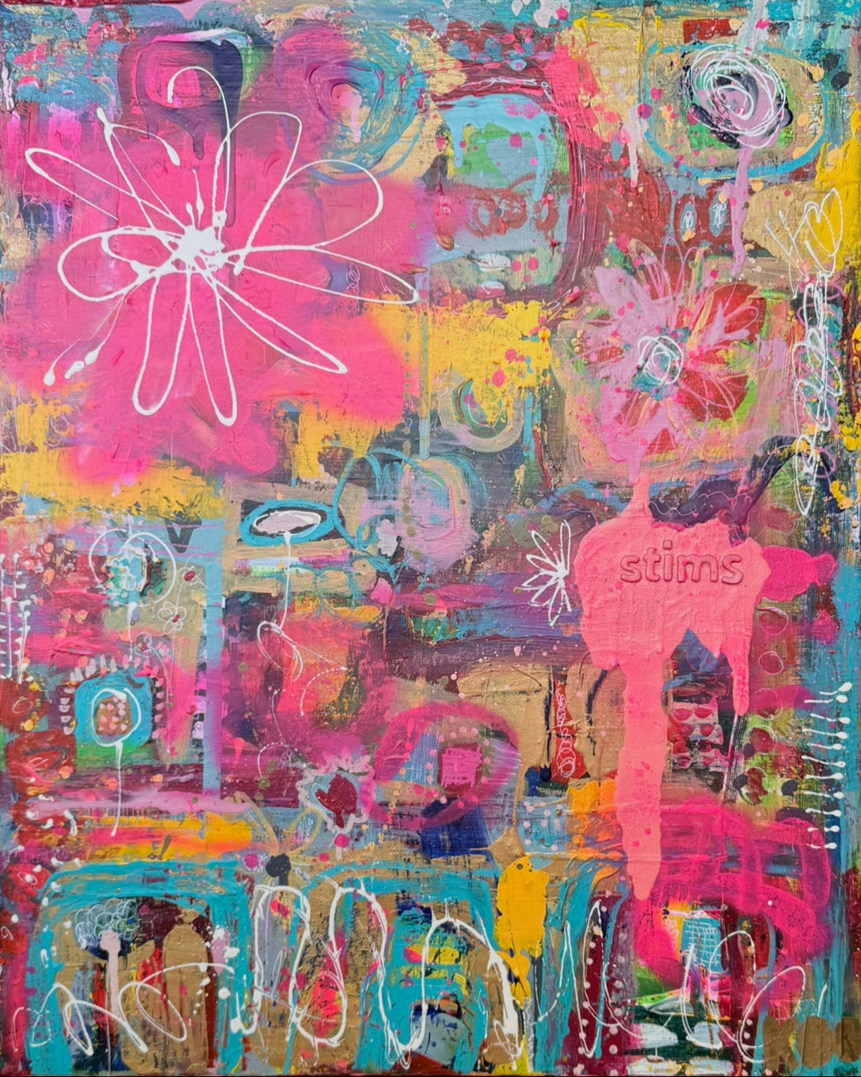 Colorful abstract painting on canvas