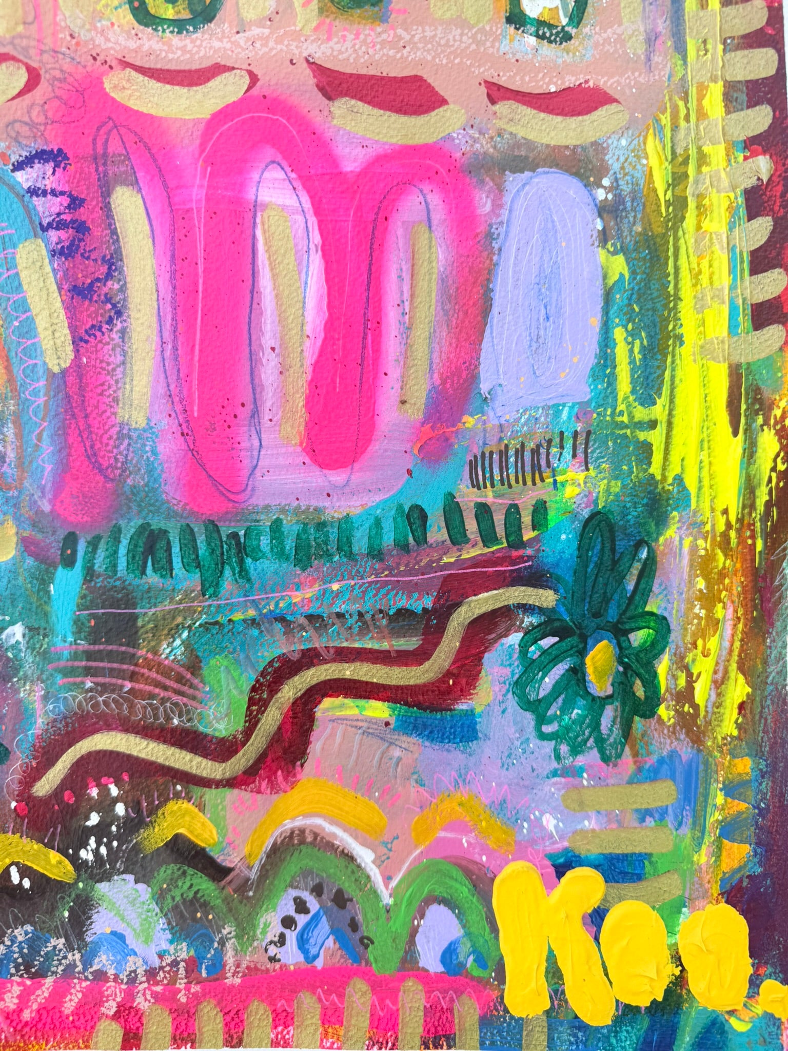 Fairground Thoughts - Original abstract painting on paper