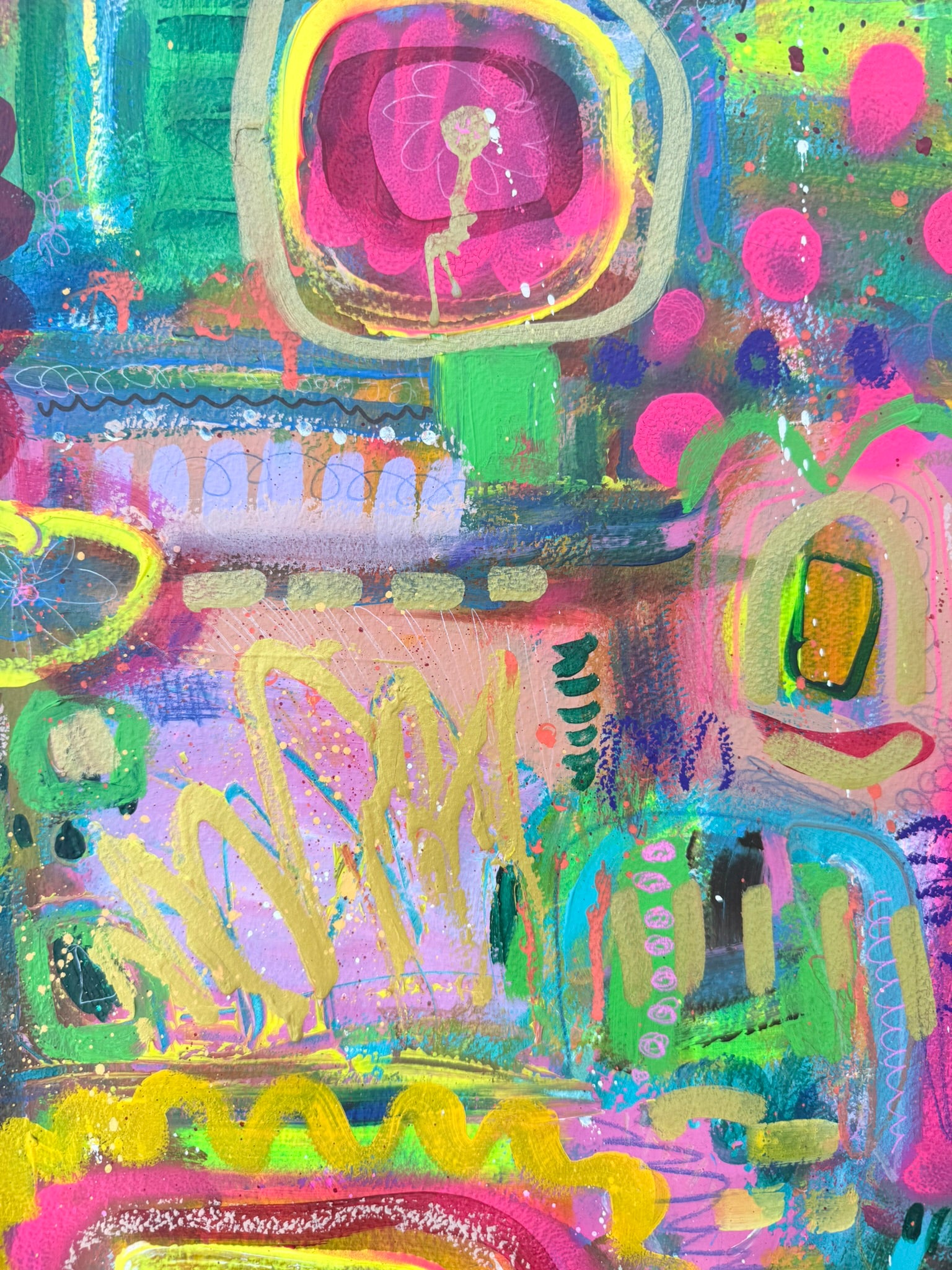 Fairground Thoughts - Original abstract painting on paper