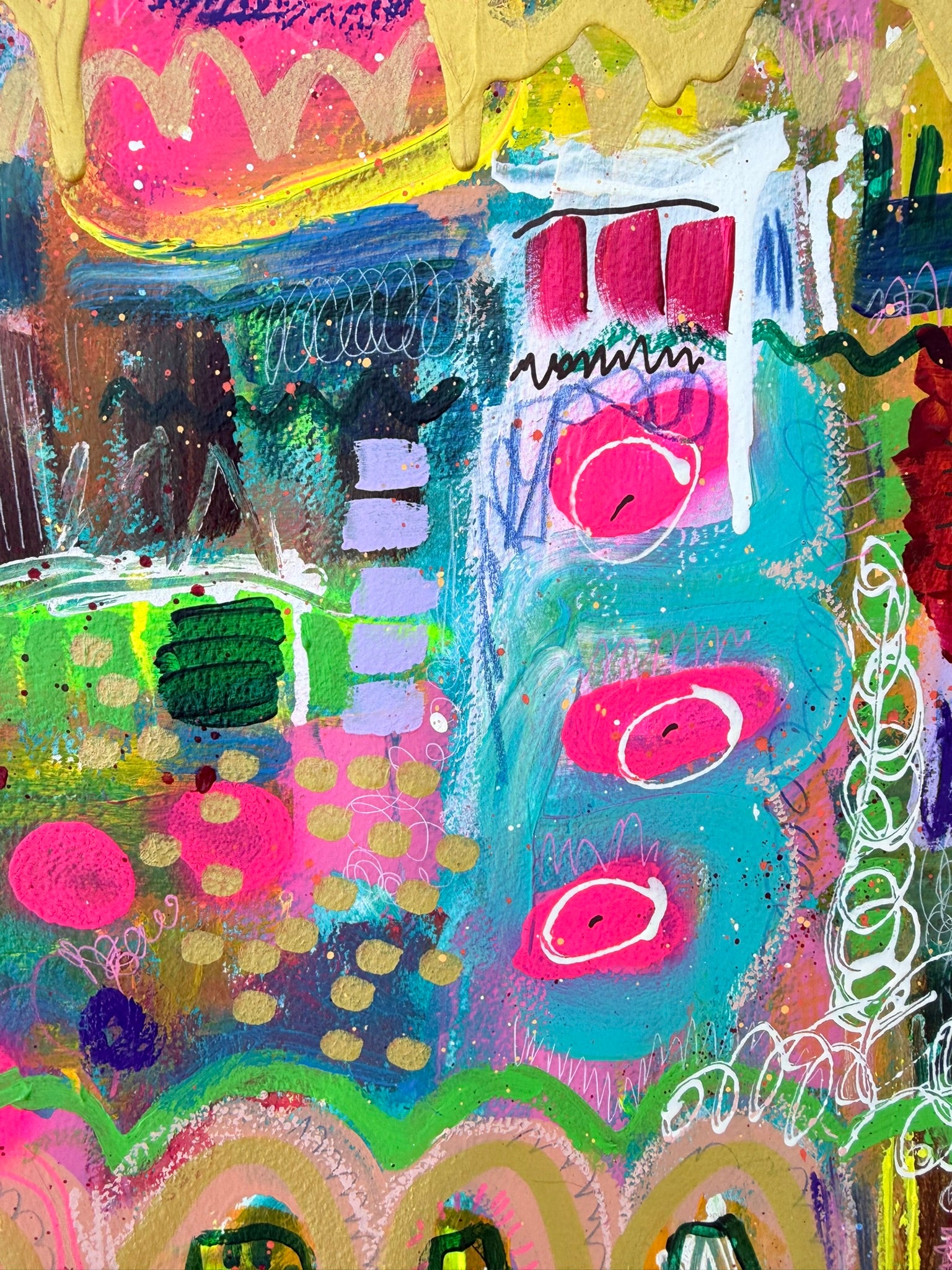 Fairground Thoughts - Original abstract painting on paper