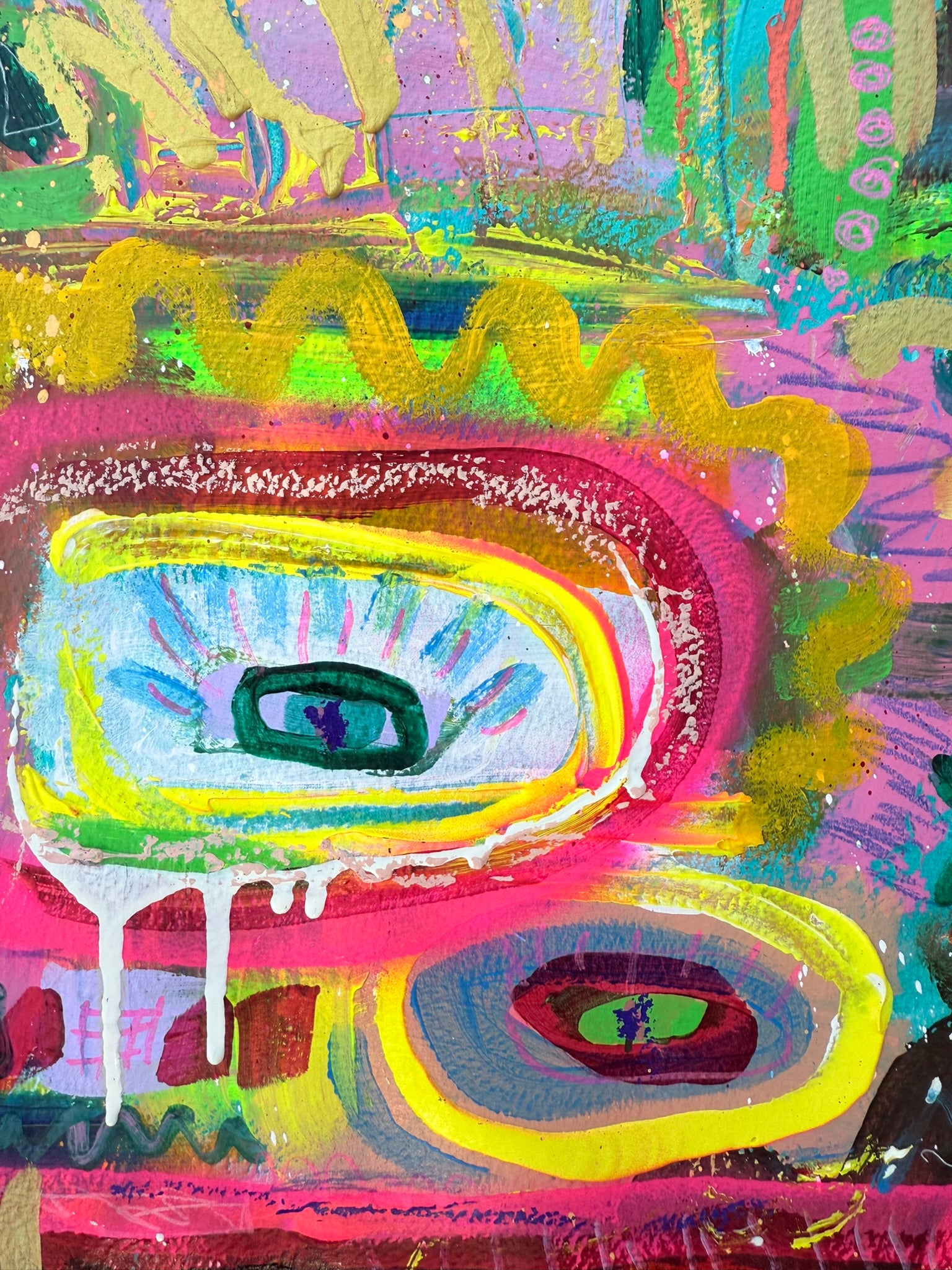Fairground Thoughts - Original abstract painting on paper