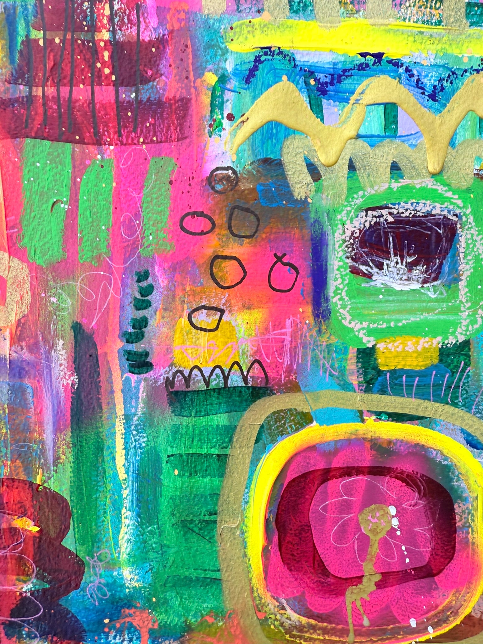 Fairground Thoughts - Original abstract painting on paper