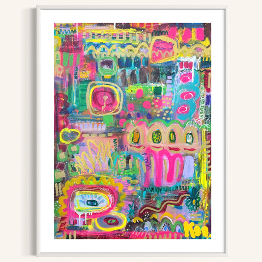 Fairground Thoughts - Original abstract painting on paper