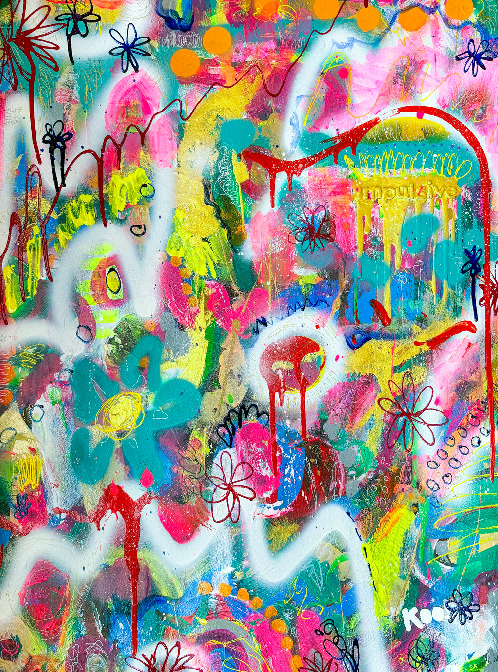 Impulsive - Original abstract painting on paper