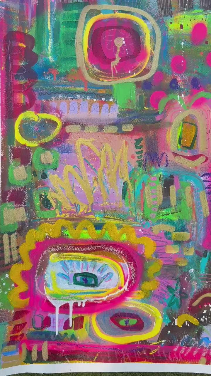 Fairground Thoughts - Original abstract painting on paper
